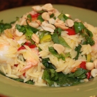 Orzo with Shrimp, Spinach and Pineapple