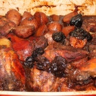 Chicken with Potatoes, Prunes and Pomegranate Molasses