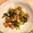 Crispy Tofu & Broccoli with Sesame-Peanut Pesto