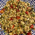 Corn and Tomato Salad with Spicy Bagna Cauda and Roasted Peanuts